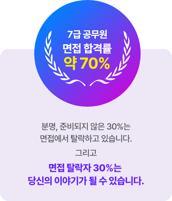 7급 공무원 면접 합격률 약 70%