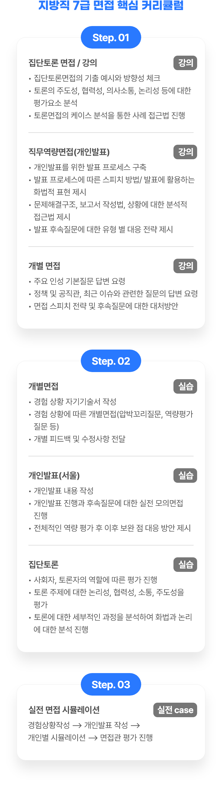 지방직 7급 면접 핵심 커리큘럼