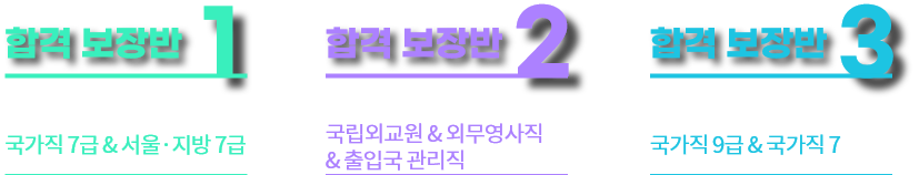 일행직, 국제직, 세무직 합격보장반