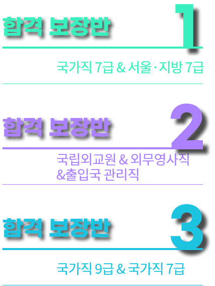 일행직, 국제직, 세무직 합격보장반